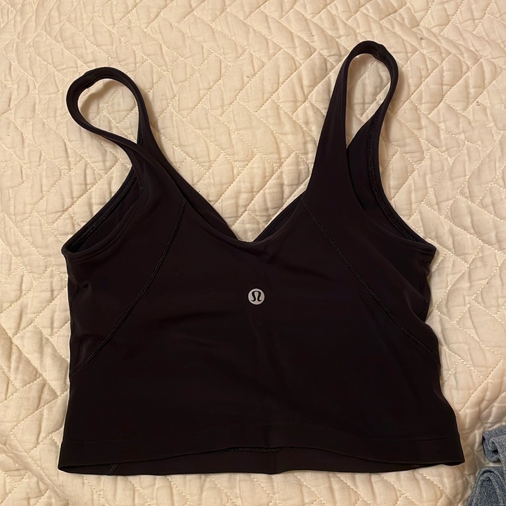 Lulu lemon align cropped tank top black size 0
